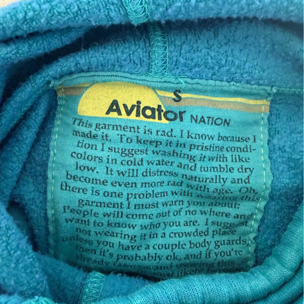 Aviator Nation Teal Sweatshirt - size small - Picture 2 of 5
